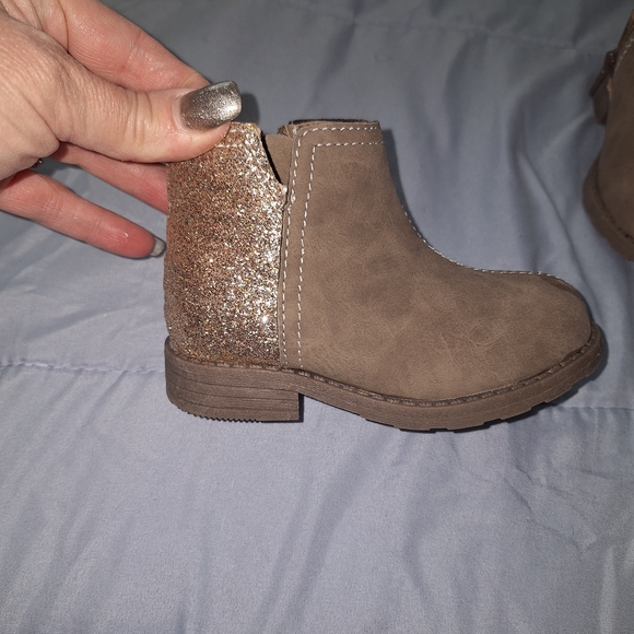 Carter's Tan Glitter Kids Boots - Picture 1 of 8